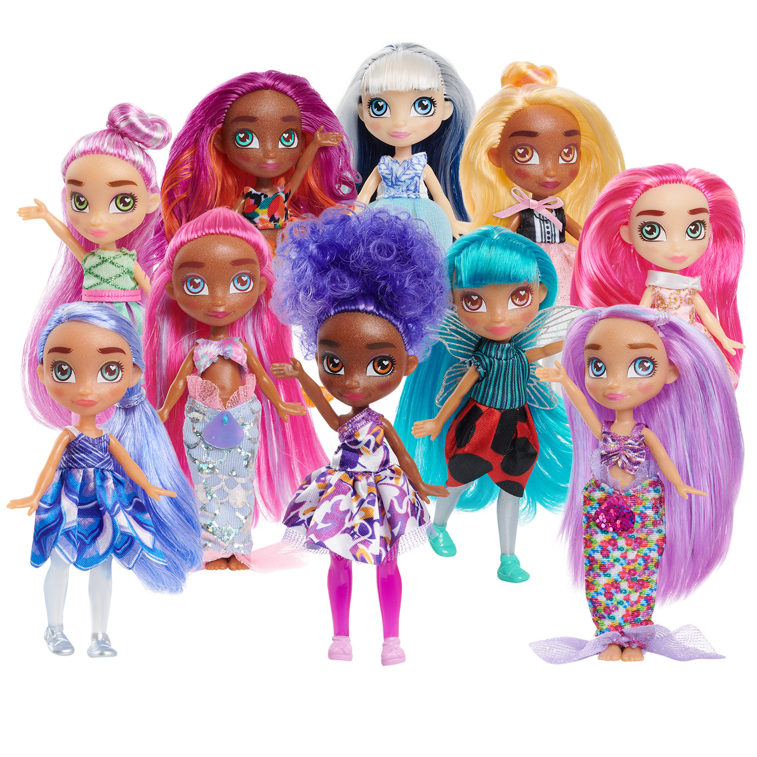 Hairmazing 10Pack Collectible Small Dolls Set Hairmazing